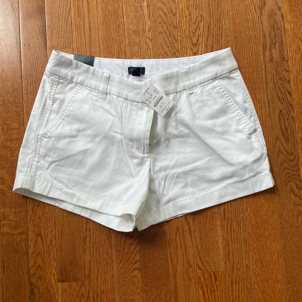 NWT J Crew 3 1/2” white shorts
